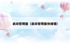 启动管理器(启动管理器快捷键)