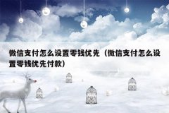 微信支付怎么设置零钱优先（微信支付怎么设置零钱优先付款）