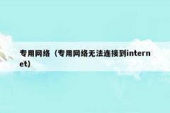 专用网络(专用网络无法连接到internet)