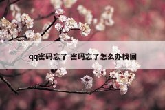 qq密码忘了 密码忘了怎么办找回
