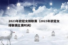 2023年欧冠女排联赛(2023年欧冠女排联赛比赛时间)