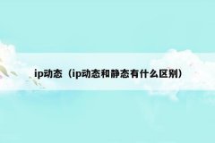 ip动态(ip动态和静态有什么区别)