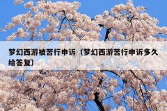 梦幻西游被苦行申诉(梦幻西游苦行申诉多久给答复)