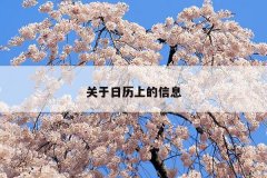 关于日历上的信息
