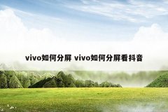 vivo如何分屏 vivo如何分屏看抖音