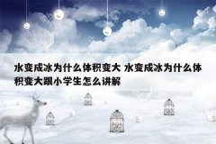 水变成冰为什么体积变大 水变成冰为什么体积变大跟小学生怎么讲解