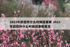 2023年欧冠杯什么时候结束呢 2023年欧冠杯什么时候结束呢英文