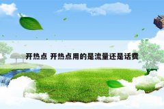 开热点 开热点用的是流量还是话费
