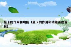 显卡的作用和功能(显卡的作用和功能百度百科)