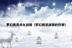 梦幻西游点化战骑(梦幻西游战骑的作用)