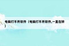 电脑打不开软件(电脑打不开软件,一直在转)
