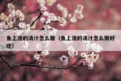 鱼上浇的汤汁怎么做(鱼上浇的汤汁怎么做好吃)