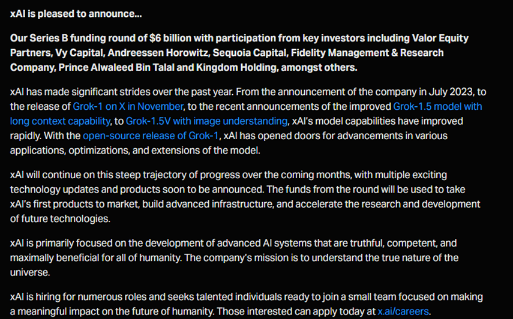 xAI最新一轮融资获投60亿美元