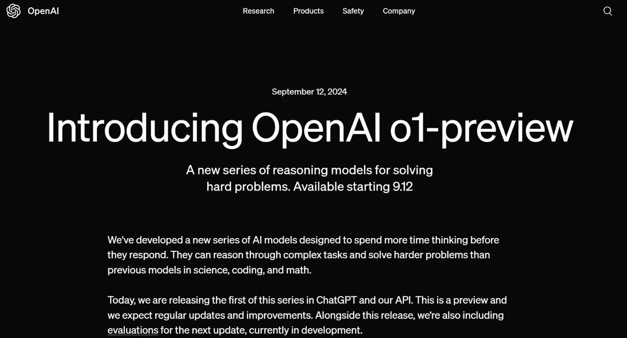 OpenAI发布o1模型：猎户座新星挑战复杂推理