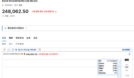 印度小盘股Elcid Investments暴涨6692535%，成为印度价格最高的股票