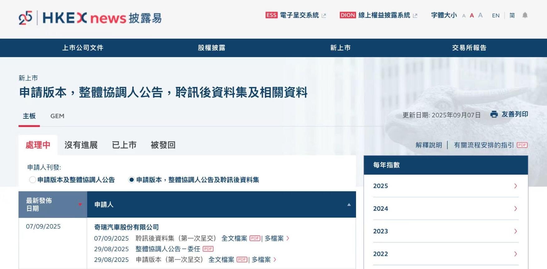 奇瑞汽车通过港交所聆讯 年内最大车企IPO